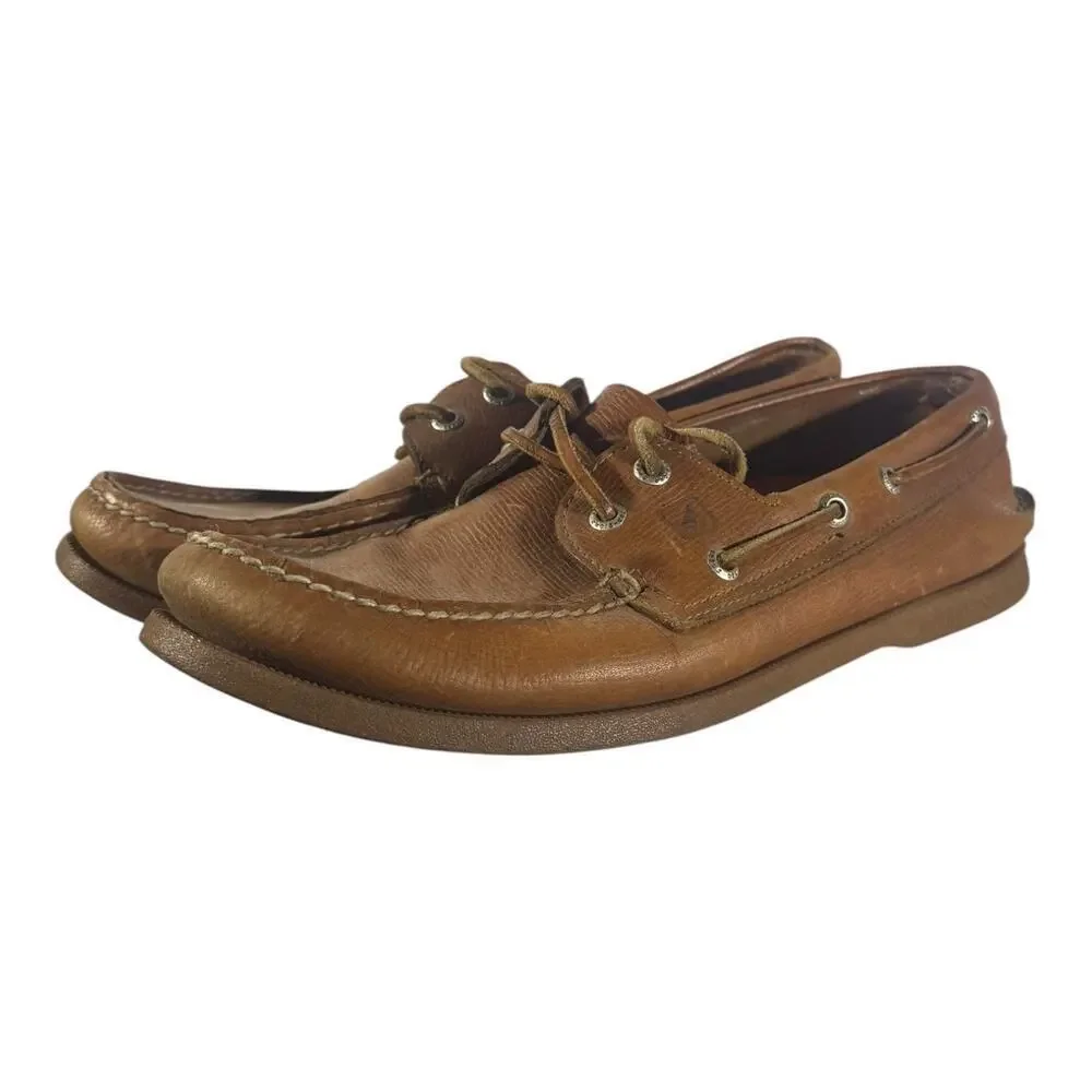 Sperry Top Sider Shoes Deck Boat Tan Brown Leather Men's 9.5 M 61601